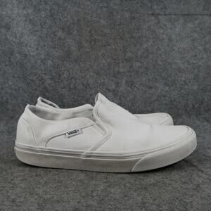 Vans Shoes Womens 9 Slip On Sneakers Asher Canvas Casual Skate White Trainers